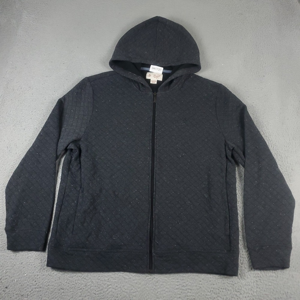 Penguin Munsingwear Sweater Mens 2XL Gray Full Zip Up Hoodie Sweatshirt